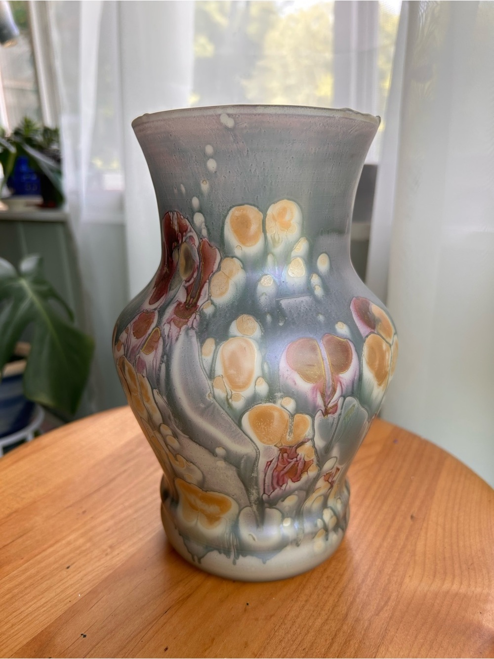 Large Studio Art Pottery Vase Hand Thrown Reactive Glaze 9”